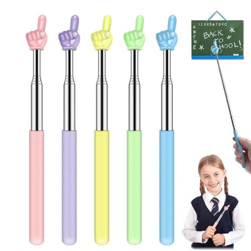 عصا مؤشر اصبع للمعلمين من 5 قطع - مؤشر تلسكوبي للمعلمين للفص...