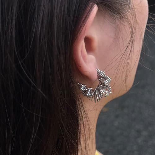 Lightweight Twisted Stud Earrings for Women|Sterling Silver Post Hoops Trendy|Statement Earrings For Gifts3