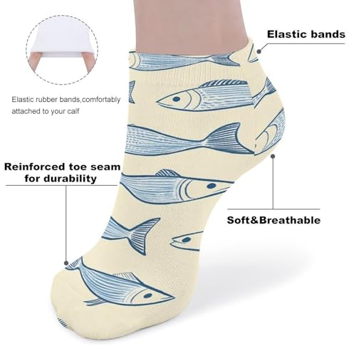Sardine Fish Unisex Ankle Socks Athletic Breathable Low Cut Comfortable Sock3