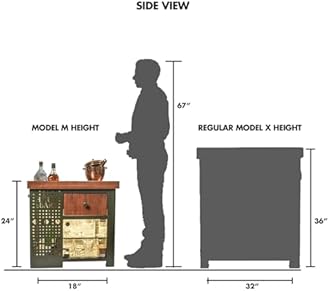 by SpeedX - Model M Mini Home Bar, Royal Green with Left Side Display Cabinet