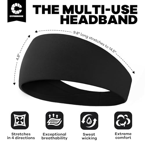 5 Pack Running Headbands, Workout Sweat Band Moisture Wicking Sports Headband for Men/Women - Image 3