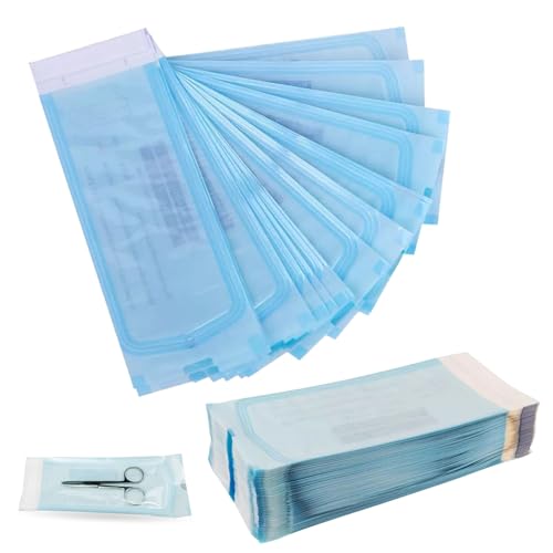 100 piezas Bolsas de Esterilización, Bolsas de Esterilización Autoadhesivas, Bolsa de Esterilización Sellada Desechable, para Herramientas Dentales, Tatuajes o Manicura, Herramientas Pequeñas