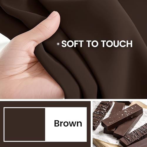 Image of COSVIYA 100% Chocolate Brown Blackout Curtains for Kids Room 63 Inch Length