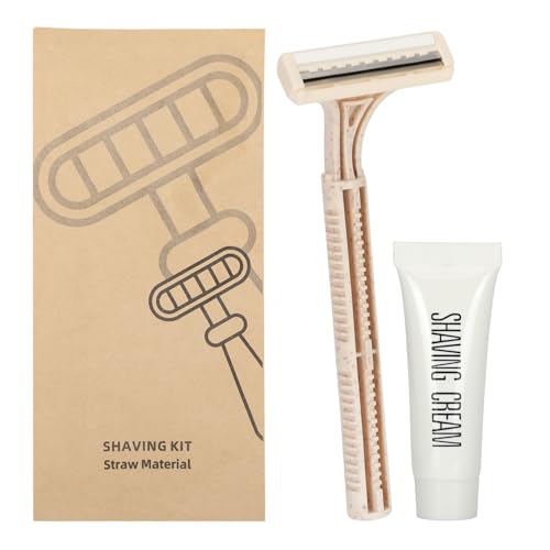 Eco-Friendly Wheat Straw Disposable Shave Kit - 100 Pcs Wheat