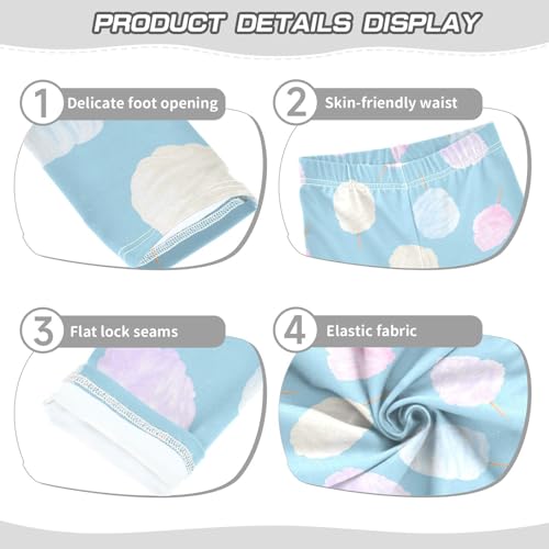 ZZKKO Girls Leggings Sweet Cotton Candy Toddler Girls Clothes Leggings for Girls Toddler Girls Leggings 3-4T3