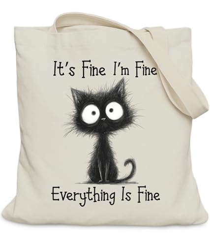 Image of Cat Gifts Tote Bag for Women Girls, Cat Lover Gifts Tote Bag for Daughter Besties, Medium Size with Inner Pocket