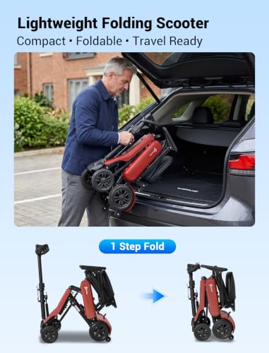 Image of Aotedor Foldable Mobility Scooter for Seniors, 20 Miles Long Range Safe & Comfortable Lightweight Folding Scooter with 275lb Capacity All-Terrain Airline Cruise & FSA Approved - Extended Range