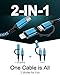 USB C Multi Charging Cable, USB-C to Lightning/Type C Cord Fast Charging Data Wire 2 in 1, [2Pcs/6FT] Braided Android & iPhone Cord USBC for iPhone 17 Air 16 15 Pro Max 14 13 12 11 iPad Galaxy Pixel