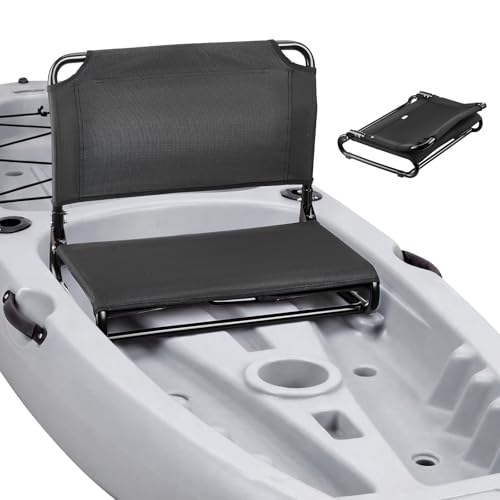 VEVOR Siège de Kayak Pliable avec Dossier, Dosseret SUP Pliable, Cadre en Alliage d'Aluminium et Tissu Oxford 600D, pour Paddle, Planche à Pagaie, Canoë...