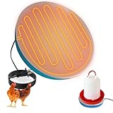 Chicken Water Heater 26cm Aluminum Water Heater for 3-20L Founts Poultry Heated Waterer Chickens Poultry Drinker Heated Base for Winter Chicken Coop Accessories