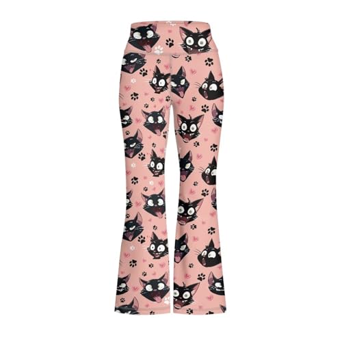 Image of Girls Leggings Floral Print High-Waisted Flared Pants 5-14 Years