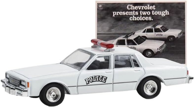 Greenlight 39130-E Vintage Ad Cars Series 9-1980 Chevy Impala 9C1 Police “Chevrolet Presents Two Tough Choices” 1/64 Scale - Image 4