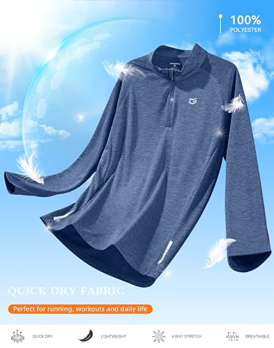 Image of G Gradual Men's Quarter Zip Pullover Running Athletic Shirts Long Sleeve