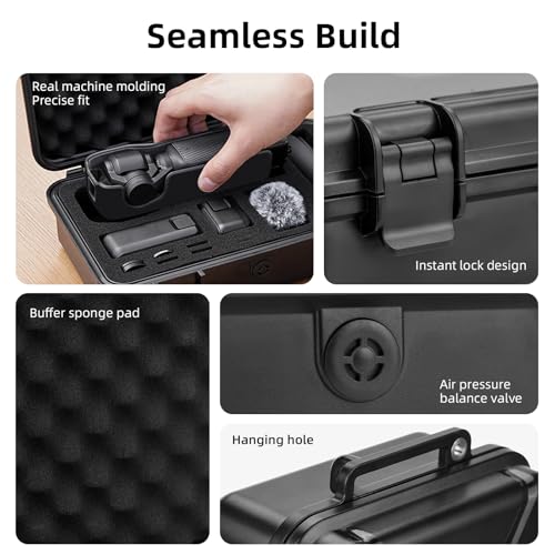 BRDRC Pocket 3 Case, Waterproof Hard Case Portable Travel Carrying Storage Bag for DJI Osmo Pocket 3 Creator Combo Accessories (Can store wide-angle filters, SD cards, etc.) - Image 5