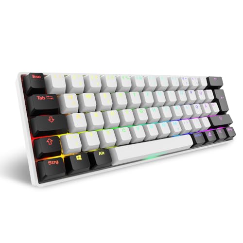 Sharkoon Skiller SGK50 S4 Gen2 Blanc Gateron Yellow 60 % Disposition allemande