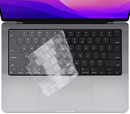 Image of Keyboard Cover Compatible with 2025-2021 MacBook Air 15 inch 13.6 inch M4 M3 M2 Chip, MacBook Pro 14 inch 16 inch M4 M3 M2 M1 Pro Max Chip Protective Waterproof Silicone Skin, TPU Clear