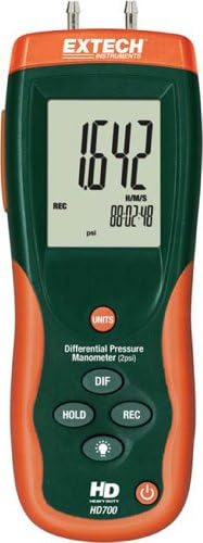 Extech HD700 Differential Pressure Manometer, +/-2 psi, 11 Units, USB