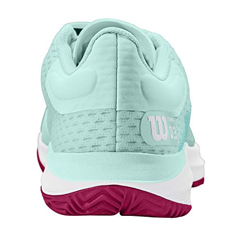 Wilson Mädchen Tennisschuhe, KAOS 3.0 JR, Hellgrün/Weiß/Pink, 39 EU, Für alle Bodenbeläge, Alle Spielertypen, WRS328170E055
