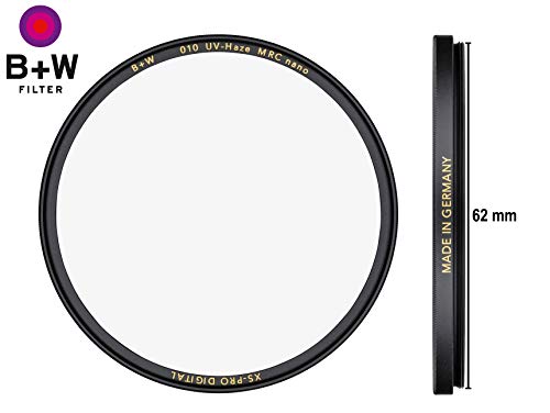 B + W 62mm UV Protection Filter (010) for Camera Lens - Xtra Slim Mount (XS-PRO), MRC Nano, 16 Layers Multi-Resistant and Nano Coating, Photography Filter, 62 mm, Clear Protector