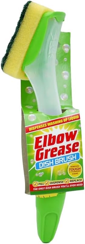 Elbow Grease Fillable Washing Up Brush with Sponge- Ergonomic design handle - with 3X Elbow Grease Sponge Refills - Image 2