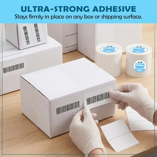 Image of GLUN 60x40mm Size 500 Sticker Smudge-Free Barcode & Price Tag Stickers for Thermal Printers, Paper Sticker for Warehouse, Shops Use