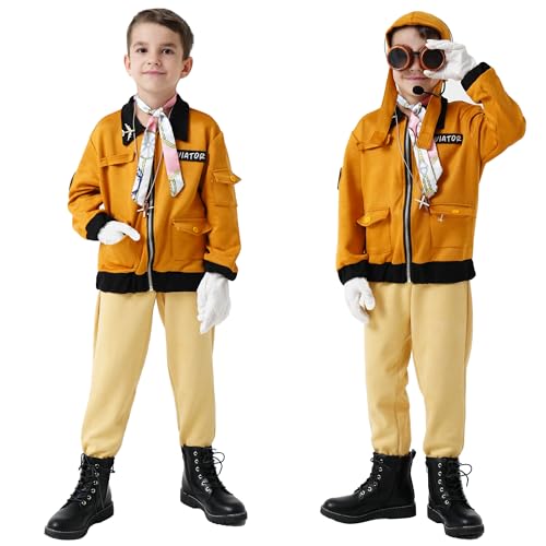 Disfraz infantil Aviador 9 piezas 11-12 años miniatura 2