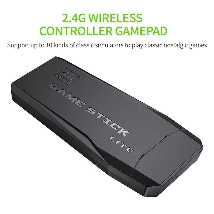 Image of 2.4G Wireless Gaming Controller for HD TV, Black Game Pad with Direct TV Output, No Converter Required