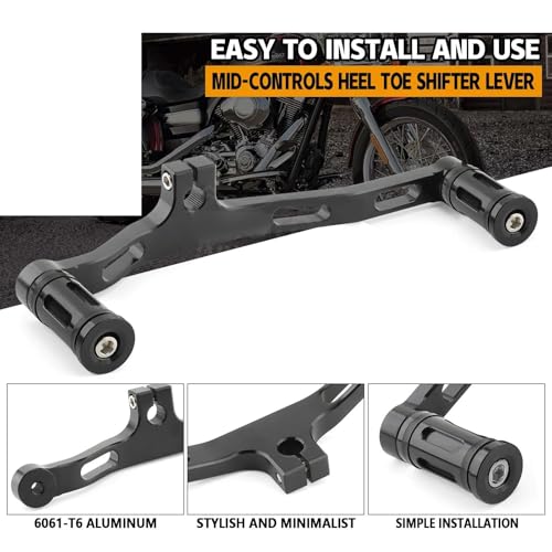 Levier de vitesses à talon et orteils moto custom compatible Harley Dyna 1991-2017 - 3