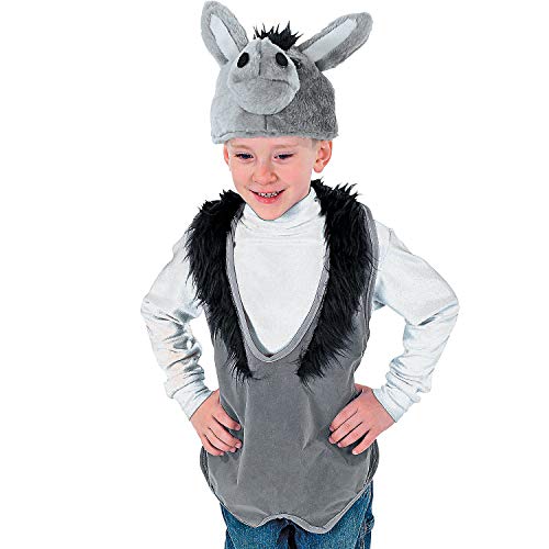 Disfraz de burro con chaleco y gorro para niños miniatura 1