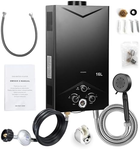 Cheap Gas Hot Water Heaters That Could Change Your Home Experience 6 Portable Tankless Water Heater Propane - 16L 4.21GPM Indoor Outdoor Gas Hot Water Heater with Digital Display,Instant Propan Water Heaters for Camping, RV, Trips, Boat Cabins (Black)