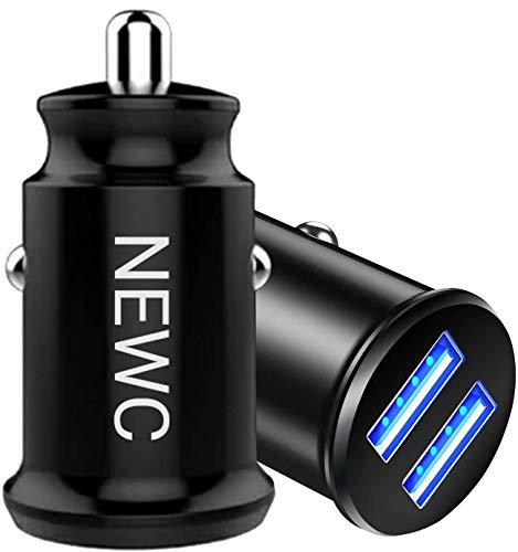 Lot de 2, Mini Chargeur Voiture Allume Cigare USB 2 Ports pour iPhone 8/X/7/6s/6/Plus/X/XS/XR/11/12/Pro, Samsung Galaxy S10/S9/S8/S7/S6/Edge/NOTE/Plus, Huawei, Xiaomi, Smartphone,Tablette