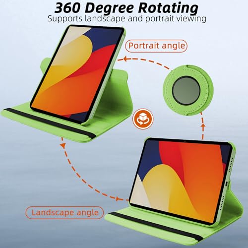 Image of TGK 360 Degree Rotating Flip Cover Case for Moto Pad 60 Pro 12.7 inch 2025 Release Tablet (Green)