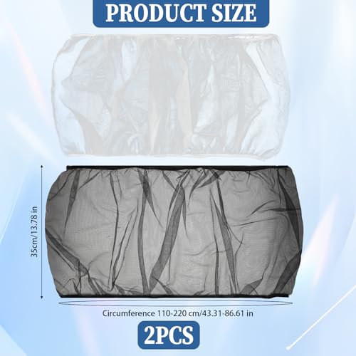 Image of 2Pcs Universal Bird Cage Seed Catcher, Adjustable Bird Cage Netting Seed Catcher, Large Stretchy Bird Cage Cover Skirt, Soft Airy Cage Net Stretchy Skirt for Round Square Cages (White, Black)