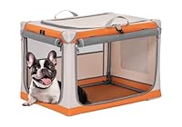 A 4 Pet Hundebox faltbar kleine Hunde Katze, Hundebox für Zuhause Soft tragebar Hundetransportbox Auto leicht zu verstauen mit montiertem Aluminium Rahmen, einstellbare Kompatibilität,S