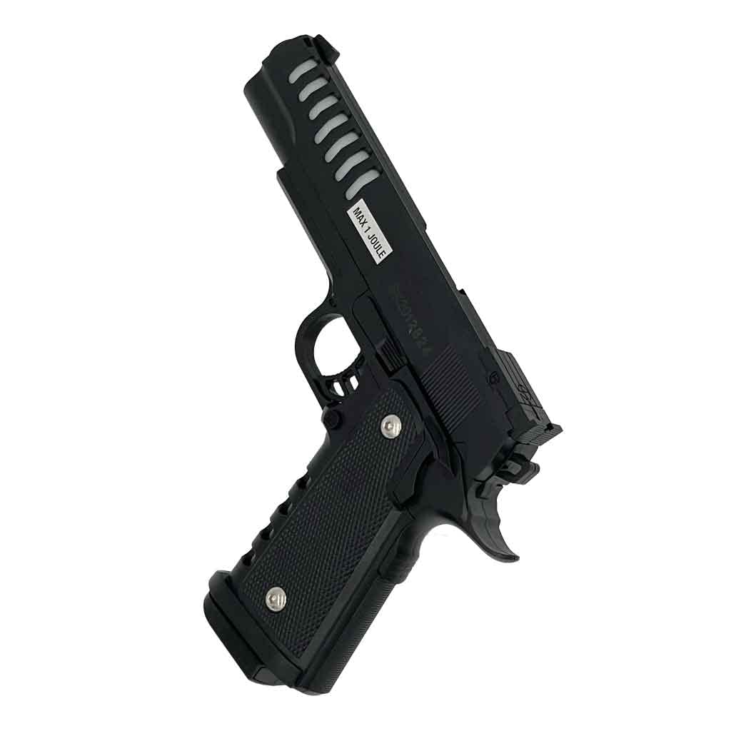 Saigo Hi-capa SG00060 Pistola Airsoft-Modello a Molla-Fuoco Manuale/Colpo per Colpo-Colore: Nero-Potenza 0,3 Joule