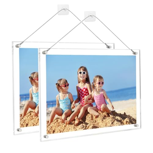 Acrylic Picture Frame 2Pack A4, Acrylic Photo Frame a4 Letter Size, Clear Document Certificate Frames, Poster Frame for Tabletop Display, Hanging Wall (2Pack—A4(24cmX33cm))