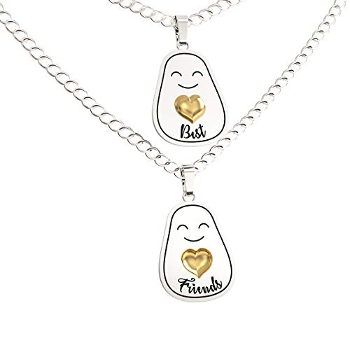 Happy Kisses BFF Necklace for 2 – Avocado Best Friends Necklaces – Women/Girls/Teens Jewelry3