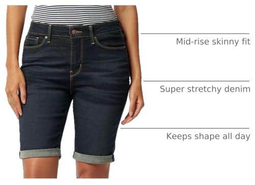 Image of Levi Strauss Signature Gold Women's Mid-Rise Bermuda Shorts Stretch Denim (Available in Plus Size)
