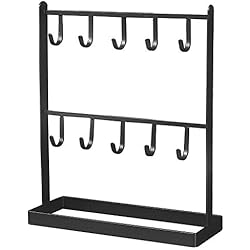 Estanterias Portico Tamkyo De mesa, joyas de hierro, pendientes, perchero para collar, pendiente, estantería, expositor para portico, llavero negro