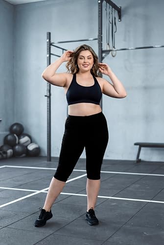 Image of TRASA Women's Cotton Capri Leggings, Stretchable 3 /4 Length Crop Pants, Comfortable, Plus