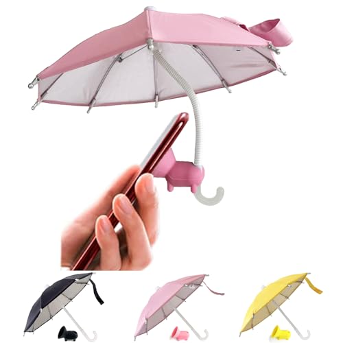 FantasyBear UV Protection Phone Umbrella for Sun,Universal Adjustable Piggy Suction Cup Phone Stand,Sun Blocker Cover Visor for Beach Pool Outdoor Tiktok YouTube Video Photo Watching Shooting Phone