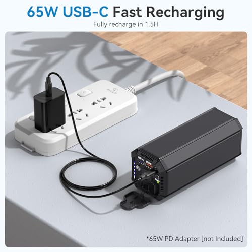 Portable Power Bank with AC Outlet, 100W Portable Laptop Charger, 98Wh/27000mAh High Capacity with 65W PD USB C Laptop Battery Bank, Backup Power Source for Business Travel and Outdoor Activities