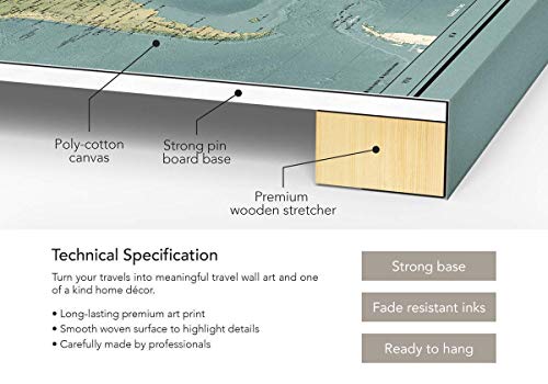 Premium Canvas World And Us Map Set For Home Or Office Decor #TOP2