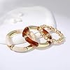 GOOJIDS Simple Beaded Gold Plated Bangles Bracelet Chunky Bamboo Tube Curved Stacking Clear Acrylic Colorful Beads Stretchable Gold Plated Bracelets Set For Women (T-Gold&Brown Set) #3