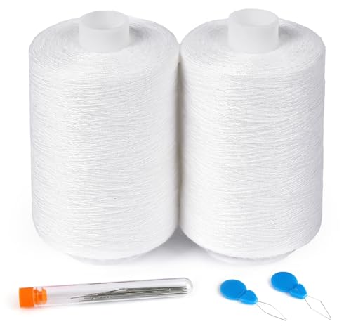 StiVerse 2PCS Thread - 1000Yard White All Purpose Sewing Machine Thread for Sewing