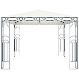 Materiale telaio: Acciaio Festnight Gazebo da Giardino in Acciaio Pergola da Giardino Tenda da Giardino con Poliestere Telo 3 x 4 m Crema