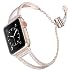 Secbolt Bling Bands Compatible Apple Watch Band 38mm 40mm Iwatch Series 4/3/2/1, Women Stainless Steel Metal Jewelry Bracelet Bangle Wristband, Champagne Gold
