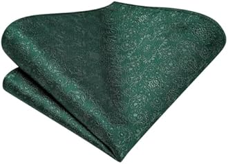 Dubulle Mens Paisley Floral Silk Tie for Men Striped Necktie and Pocket Square Cufflinks Set Wedding Business