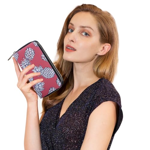 Image of XEYOU Double Zipper Long Clutch Wallet Cellphone Wallet for Women with Removable Wristlet Strap for Credit Card, Cash, Coin, Bill