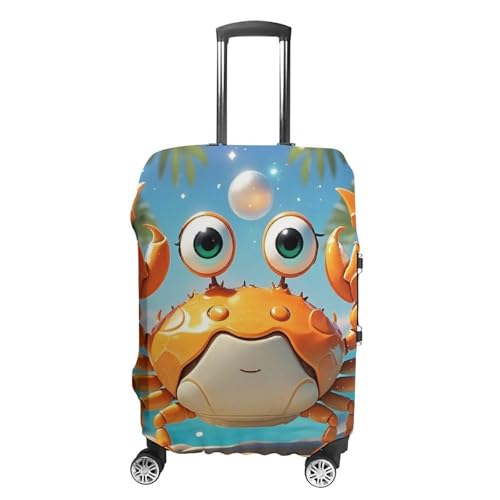 Summer Cartoon Crab Printed Luggage Cover Protector, Fits 18-32 Inch Luggage